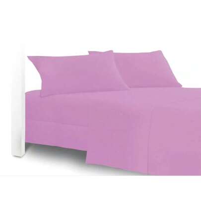 Kit Jogo Lençol de Cama Casal 3 Peças Liso com Elástico Cores Variadas