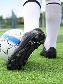 Men's Black Soccer Shoes Ag/Sg Studs Turf Football Cleats / Rugby Shoes - Black - View 4