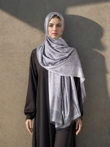 1pc Women's Gold-Threaded Crochet Flower & Tassel Bandana, Suitable For Daily Use And Countryside Picnics - Multicolor - View 1