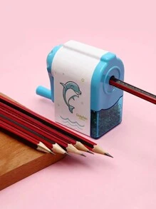1 pièce Taille-crayon avec impression de licorne dauphin, taille-crayon manuel à manivelle pour les étudiants - cadeau parfait pour la papeterie scolaire et les fournitures de bureau ! , Taille-crayon pour enfants, Taille-crayon électrique, Taille-crayon, Taille-crayon, Taille-crayon électrique, Rentrée scolaire