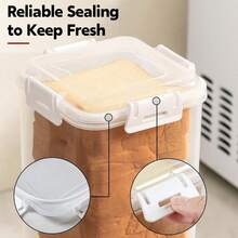 Bread Box With Airtight Lid, Fresh Bread Storage Container, Bread Loaf Storage Dispenser, Plastic Sandwich Bread Keeper, White Lid, 1 Pack - White - View 3