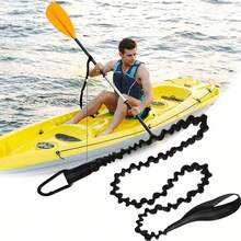 Kayak Accessories Paddle Leash & Sup Board Safety Elastic Tether & Paddle Rope For Preventing Loss Dropped - Black - View 3