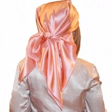 Ladies' Solid Color Satin Square Scarf, 90cm, Silk-Like Shawl, Neckerchief, Headscarf Casual Bandana Headband Fashion Hairband