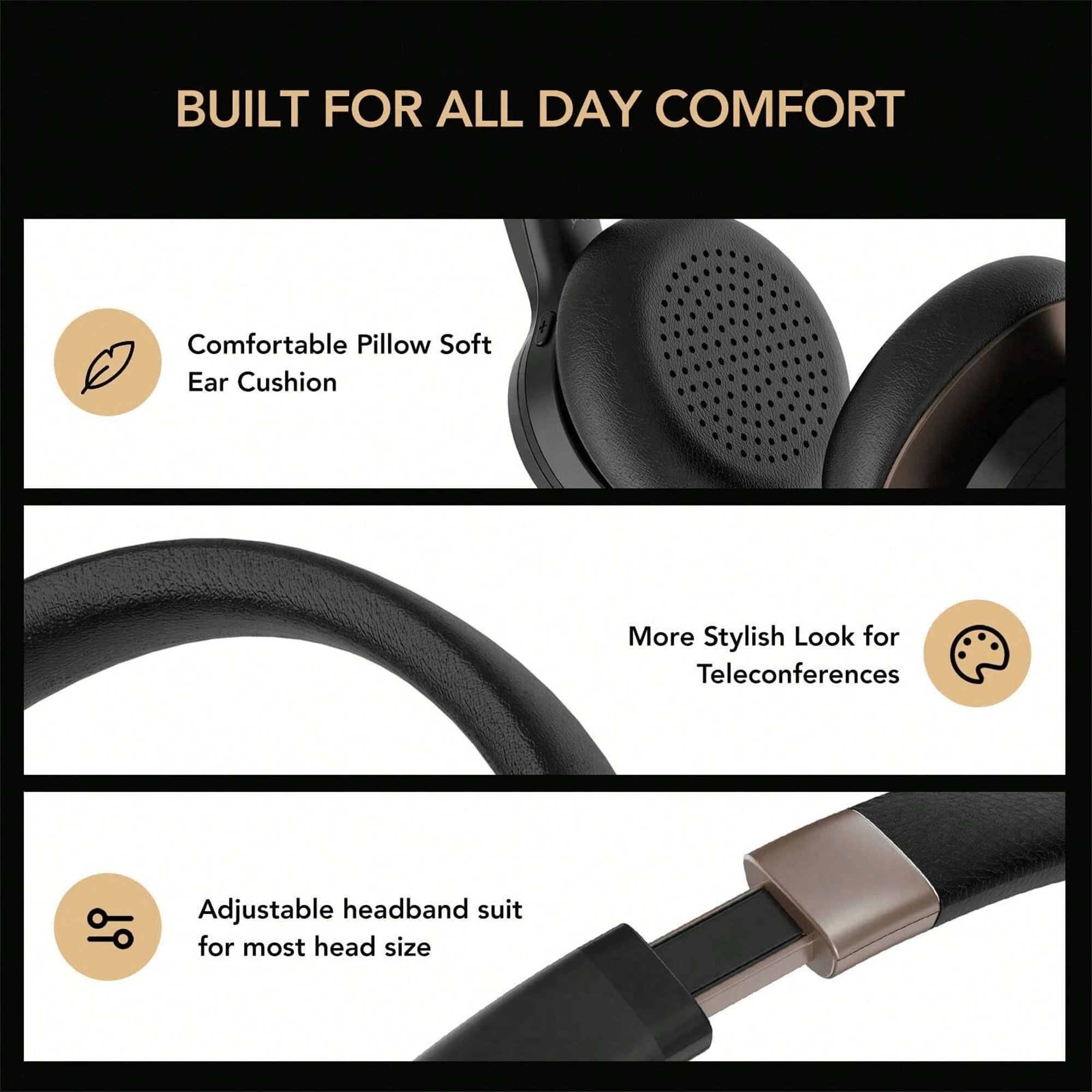 Best Noise Cancelling Office Headset Nuroum HP30 Wireless Bluetooth Ai Noise Cancelling Office Headset For