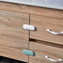 8pcs Children Locks For Drawer, Cabinet Door, Baby Finger Pinch Guard, Invisible Lock For Double Door, Wardrobe, Appliance With Short Lock - Green - View 3