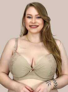 Plus Size Bras & Bralettes - 米色 - 查看 1
