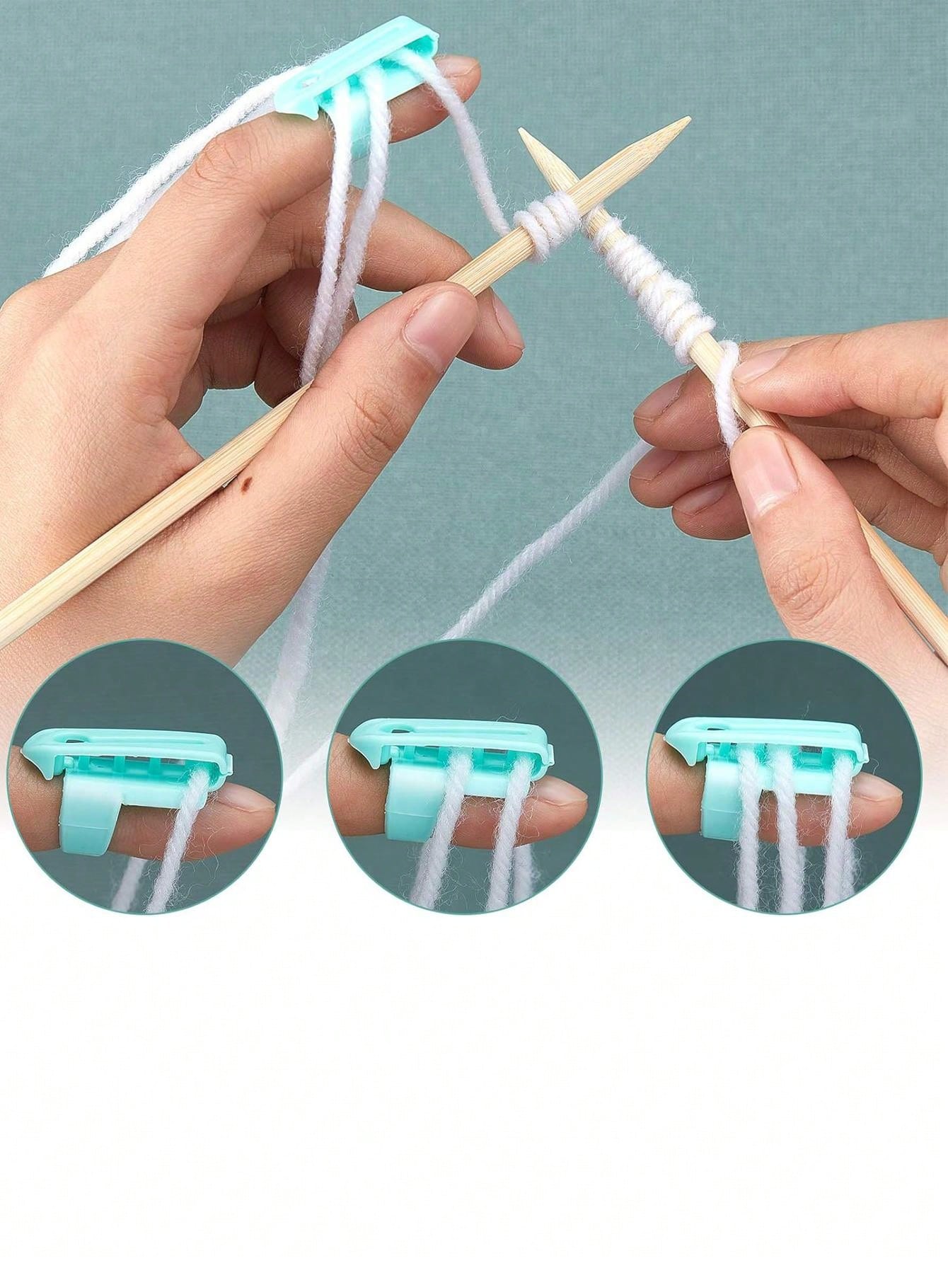 Yarn Guide Finger Holder Knitting Thimble Tool Plastic Yarn Guide