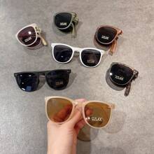 1/6 件套时尚儿童时尚眼镜，适合男孩和女孩的眼镜，适合幼儿和儿童的可折叠时尚眼镜 - 白色 - 查看 6