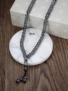 MONALLY قلادة خرز صلاة مُنسوجة بطراز قديم 99 خرزة، مناسبة للجنسين، مناسبة لشهر رمضان الإسلامي، هدية - سوار مطرز - مشاهدة 4