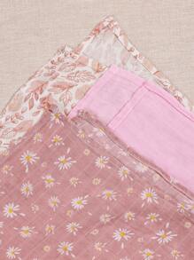 Happy Flute 3 Packs Set Muslin Soft Baby Wrap Swadding Blanket 120*110cm Love Valentine - Multicolor - View 5