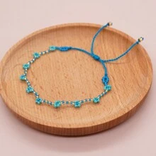 1 件雏菊波西米亚风珠宝手工波西米亚风时尚潮流种子串珠友谊手链女士快乐礼物 - 彩色 - 查看 6