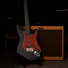 Donner Electric Guitar 39 Inch Designer Series DST-200 Stylish Solid Body Electric Guitar For Beginner Intermediate & Pro Players, Single Coil Split System, Bonus Bag, Cable, Strap - Black - View 8