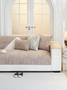 1 Miếng Nhung Bọc ghế sofa , Phong cách Đơn giản Thú cưng & Chống trơn trượt Bốn Đệm sofa , Lễ hội Trang trí Sofa Người bảo vệ - Màu Khaki - Xem 4