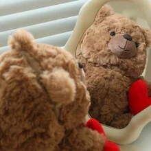 Búp bê gấu bông Love-Brain dễ thương, quà tặng cầu hôn có đầu khóa kéo để cất giữ đồ đạc, cũng có thể dùng làm gối đệm ghế sofa - màu nâu - Xem 3