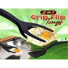 Espátula de Nailon Multifuncional: Fácil de Revolver, Asar a la Parrilla, Hacer Panqueques, Bistec y Platos Festivos - Herramienta de Cocina Duradera con Ranuras - Negro - Ver 2