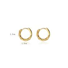 1對簡約法式風格輕奢扭結耳環套裝,附有水鑽 - 金黃色 - 查看 5