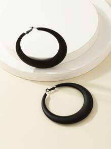 1 Paio Di Orecchini Bianchi Incantevoli Di Moda In Smalto Geometrico - nero - Visualizzare 2