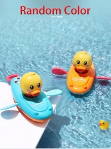 1 pièce Jouet de bain Barque à rames avec canard jaune bébé, couleur aléatoire