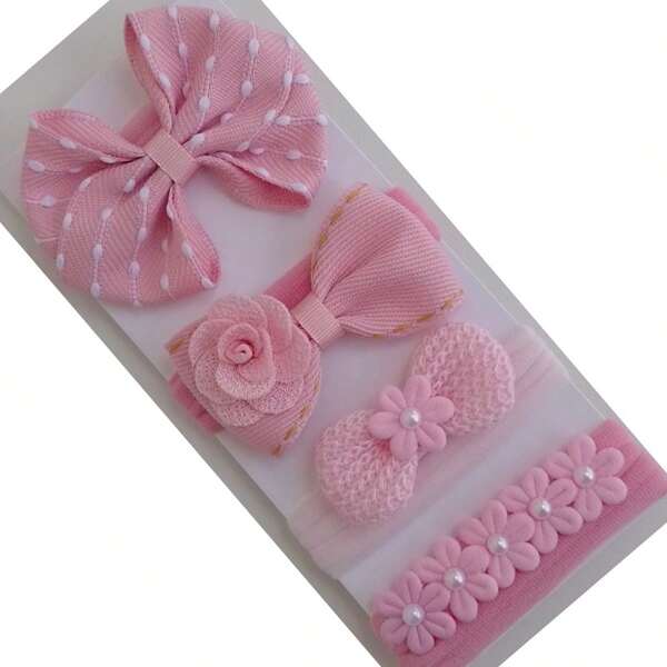 Kit 4 Faixinhas Croche/Jeans/Flores na meia de seda RSA