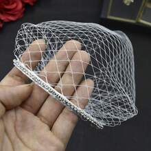 1pc Bridal Headpiece, Rhinestone Decor Veil, Fascinator Hat, Blusher With Cheeks, Perfect For Weddings, Parties, Performances, Birthdays And So On - Multicolor - View 4