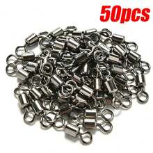 Bearing Swivel Fishing Connector Stainless Steel Carp Fishing Accessories Fishhook Lure Solid Ring Swivel Tackle - Dark Grey - View 7