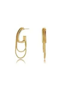 Xemes Yearn 1 Pair Feminine Elegant Metal Tassel Geometric Earrings 2024 New Design Jewelry Wedding Party Luxury Accessories For Women's Gift - Gold - View 8