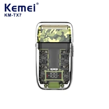 Kemei Kemei Km-Tx7 Usb Charging Transparent Body Camouflage Waterproof Men's Electric Shaver