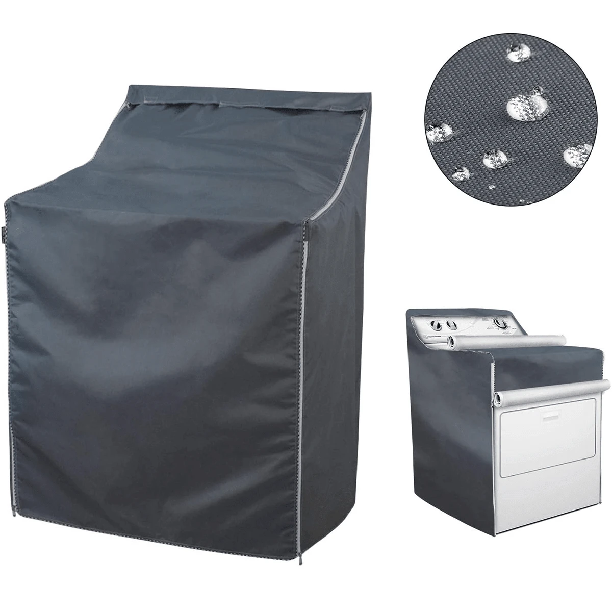 Cubierta para lavadora/secadora para máquina de carga superior - a prueba de agua, a prueba de polvo, a prueba de sol, 29"W x 28"D x 43"H apta para la mayoría de lavadoras/secadoras del mercado, bolsa, organizador, almacenamiento
