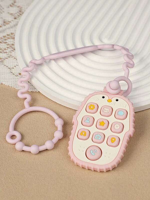 2 Peças / Conjunto Brinquedo De Mordedor Em Silicone Em Forma De Pinguim E Corda De Restrição, Brinquedo De Mastigação Sensorial E Brinquedo Educativo Perfeito Para Bebês De 6-12 Meses