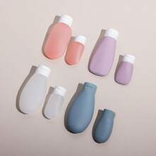 1 pièce-3 pièces Set de bouteilles de voyage (30ml/60ml/100ml) pour cosmétiques, lotion, nettoyant visage, crèmes pour les mains avec distributeur à pompe. Décoration de salle de bain, décoration d'automne, retour à l'école - Multicolore - Voir 4