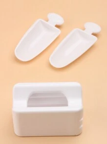 White Double Layer Powder Recycling Storage Box Nail Manicure Tool Glitter Sequin Collection Portable Container DIY Accessory Supplies,Nail Supplies,Nail Tools,Nail Art Tools,Back To School,Nails,Nail Tools For Press On Nails - White - View 3