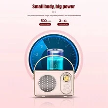 1 Miếng Phong cách Retro Cái Loa , Mini Có thể mang đi Kinh điển Retro Máy nghe nhạc Loại C Không dây Micrô Karaoke Với Cái Loa Âm thanh nổi Đối với Hát - màu xanh lá - Xem 5