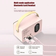 1 Miếng Phong cách Retro Cái Loa , Mini Có thể mang đi Kinh điển Retro Máy nghe nhạc Loại C Không dây Micrô Karaoke Với Cái Loa Âm thanh nổi Đối với Hát - màu xanh lá - Xem 7
