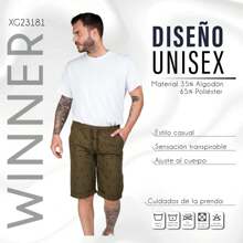 Bermuda Casual Playa Bolsas Short Corto Con Estampado Y Cordones Para Hombre - Verde Oliva - Ver 5