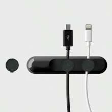 線材組織夾,桌面和牆壁線材管理,磁力線材組織夾,車用線材收納器 - 黑色 - 查看 2