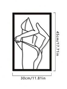 1 Miếng Tối giản hiện đại Trang trí tường Trừu tượng Nữ Bikini Treo tranh Giường đơn Vẽ đường thẳng Kim loại Tường Điêu khắc Đối với Phòng khách , Phòng tắm , Đen - màu đen - Xem 2
