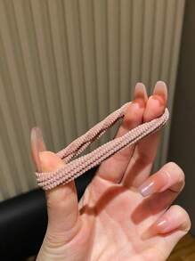 50个装女士彩色简约百搭高弹力发圈休闲马尾发圈橡皮筋发绳发圈，发圈，运动健身服饰发饰头饰弹力带 - 彩色 - 查看 6