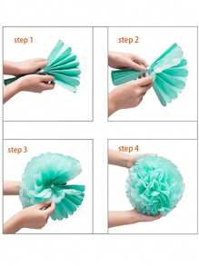 1 set/10 pièces, 10"8", 1 set=20 pièces, /6 pièces Boules de fleurs en papier créatives - Parfaites pour les fêtes d'anniversaire, les vacances et les artisanats - Petits cadeaux et fournitures pour les fêtes, décoration de scène de mariage et d'anniversaire européenne et américaine. Boules de fleurs en papier blanc, bleu, vert menthe, jaune. Fleurs en papier de soie Décorations de fête à suspendre pour mariage et anniversaire