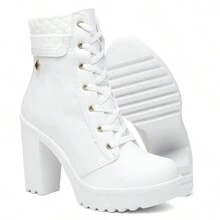 Women Mid-Calf Boots - 白色 - 查看 4