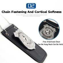 1 件逼真徽章和项链套装，适合男孩或女孩角色扮演、狂欢节和派对装饰角色扮演游戏徽章，带挂绳和腰带夹