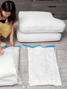 单件装真空压缩袋 个人衣物毛巾收纳袋 便携式收纳整理袋 被子收纳袋 压缩袋 家用加厚空白真空袋压缩袋 (配手动气泵 颜色随机) 房间装饰 家居装饰 秋季装饰 卧室装饰 - 白色 - 查看 7