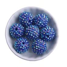 18x20mm 10 Stück Chunky runde bunte Harz Strass Kugelperlen für Bubblegum Halsketten Schmuck - Verschiedenfarbig - Übersicht 25