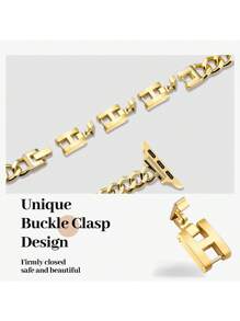 1Pc The New Simple Buckle Metal Chain Strap AppleWatch Band Straps, Apply To AppleWatch Band 10/8/9/7/6/5/4/3/2/1 Series Straps, And Watch Band Ultra40mm 38/40/41/42/44/45/46/49mm Women's Fashion Bracelet Accessories. Best Gift For Girlfriend And Friends,Wearing It Is Neither Stuffy Nor Comfortable, Very Suitable For The Wrist,Only Strap, Excluding Watch And Case ﻿