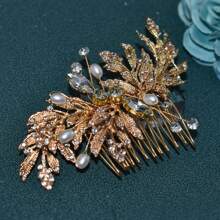 1 chiếc lược cài tóc đính đá sang trọng dành cho nữ, phụ kiện tóc cô dâu bằng hợp kim vàng/bạc cho đám cưới, tiệc tùng, sử dụng hàng ngày và ngày Valentine. - Nhiều màu - Xem 13