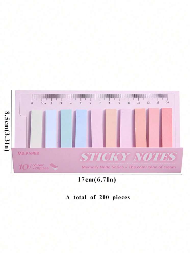 MR.PAPER 200pcs/Bag Index Tab Note Marker Memo Sticker, Morandi Color, Memory Node Collection - Multicolor - View 2