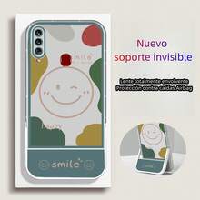 Funda Suave  con Soporte Invisible, Protector Completo Antigolpes, Funda para Samsung A20S - Flores rojas - Ver 3