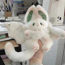 1pc White Bat Bunny Plush Doll With Wings, Rabbit Doll Decoration - Multicolor - View 3