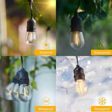 A Set Of Solar-Powered Eight-Function S14 Outdoor Light Strings, Running Horse Light Strings, Solar Camping Light Strings, Suitable For Outdoor Garden, Courtyard, Corridor Decoration, Camping Stalls, Wedding Decoration, Black Coarse Wire Hanging S14 Light Strings, With A Length Of 5 Meters And 10 Solar-Powered Bulbs (Including Two Accessories), A 5-Meter Solar-Powered Style With 10 Bulbs And Remote Control (Including Three Accessories), A 10-Meter Solar-Powered Style With 20 Lamp Holders (Including Two Accessories), And A 10-Meter Solar-Powered Style With 20 Lamp Holders And Remote Control (Including Three Accessories).