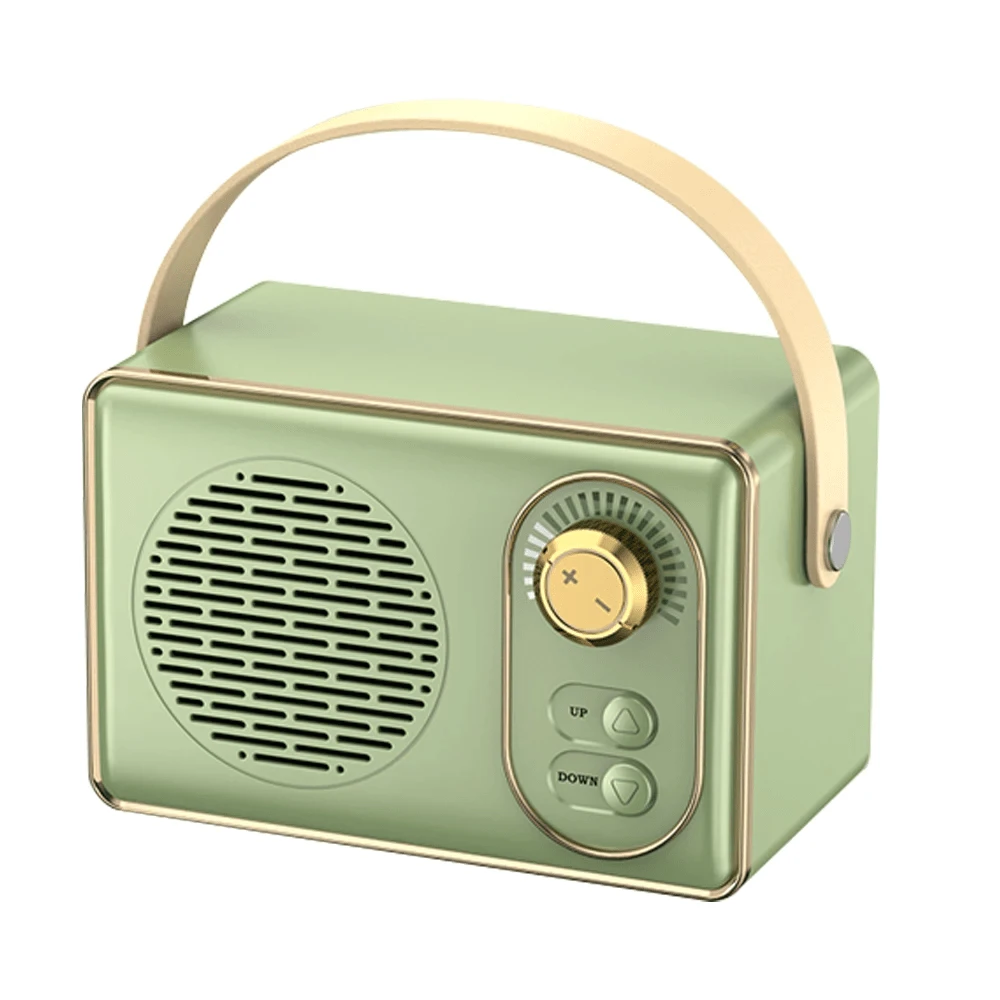 1 Miếng Phong cách Retro Cái Loa , Mini Có thể mang đi Kinh điển Retro Máy nghe nhạc Loại C Không dây Micrô Karaoke Với Cái Loa Âm thanh nổi Đối với Hát - màu xanh lá - Xem 1