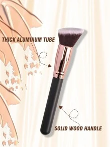 1 Large Oblique Head Foundation Make-Up Brush, Professional Synthetic Makeup Brush, Used For Contour Shaping,Foundation Brush,Concealer Brush,Blush Brush,Contour Brush,Blush Brush,Bronzer Brush,Powder Brush,Foundation Brush,Blush Brush - Rose Gold - View 5